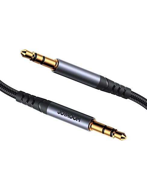 Joyroom SY‑A08 3.5mm Male to Male AUX Audio Cable, 1.2 Meter, High‑Quality Sound Transfer - Black (12‑Month Warranty)