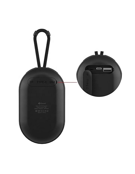 Kisonli T6 Portable Wireless Speaker IPX4 Waterproof, 1800mAh Battery, Mini Subwoofer with Carrying Strap