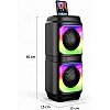 Sub Bluetooth with 2 Speakers With Lights lamp and a microphone input– Portable Wireless Subwoofer RGB LED and Rechargeable Battery for Smartphones, TV,Tablets, and Computers (_4215)