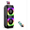 Sub Bluetooth with 2 Speakers With Lights lamp and a microphone input– Portable Wireless Subwoofer RGB LED and Rechargeable Battery for Smartphones, TV,Tablets, and Computers (_4215)