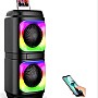 Sub Bluetooth with 2 Speakers With Lights lamp and a microphone input– Portable Wireless Subwoofer RGB LED and Rechargeable Battery for Smartphones, TV,Tablets, and Computers (_4215)