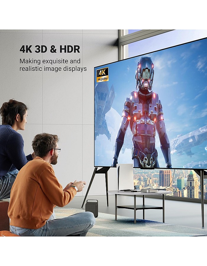 موزع HDMI من يوجرين 2 في 1، محول بمخرج HDMI مع كابل دعم 3D بدقة 4K 1080 بيكسل 60 هرتز متوافق مع الكمبيوتر واللاب توب وجهاز سويتش ومشغل بلو راي وتلفزيو