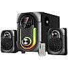 نظام مكبر صوت مضخم صوت منزلي 2.1 قناة مع بلوتوث وUSB وبطاقة SD ومدخل AUX وجهاز تحكم عن بعد، 3 وحدات - موديل AH-4006