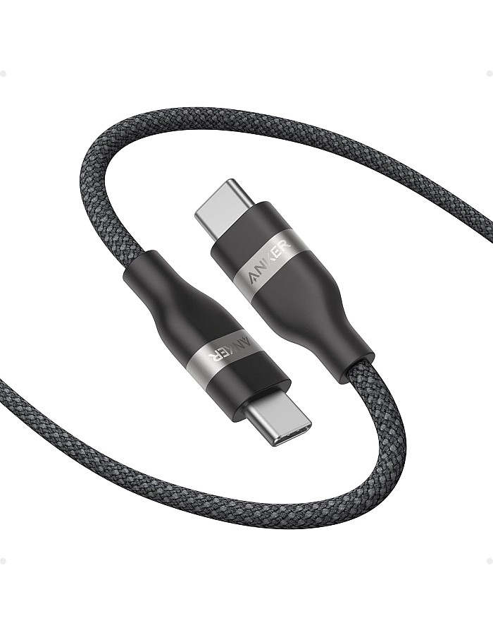كابل USB نوع C من انكر سلك مضفر معاد تدويره 240 وات 1.8 متر بمنفذ إلى شحن سريع النوع لايفون 15 - برو بلس ماكس وماك بوك وايباد اير 4 وجالاكسي S23 والم