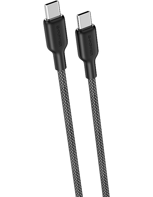 كابل GP-C60 USB نوع سي إلى USB نوع سي 65 وات (1 م) من جي-باور، يدعم سلسلة آبل آيفون 17/16/15 واي باد برو وماك بوك USB نوع سي وسامسونج جالاكسي وبيكسل والتاب