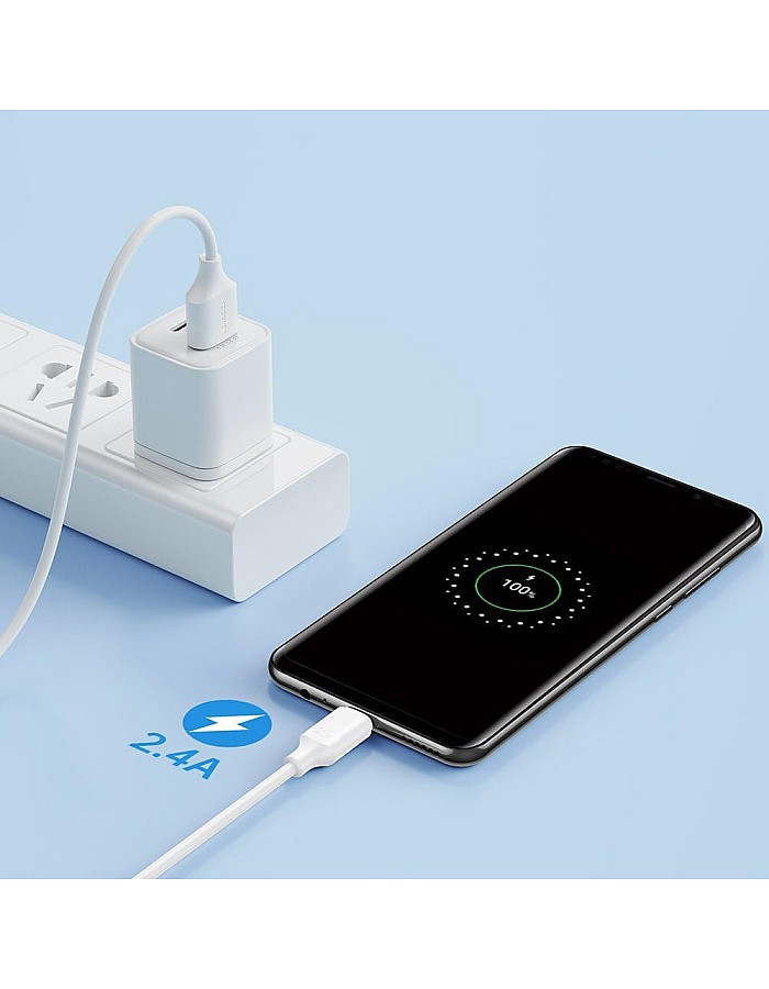كابل بيانات للشحن السريع 3 أمبير USB نوع A إلى مايكرو بطول 1 م S-UM018A9 من جوي روم، لون أسود
