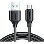 كابل بيانات للشحن السريع 3 أمبير USB نوع A إلى مايكرو بطول 1 م S-UM018A9 من جوي روم، لون أسود