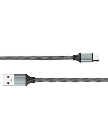 كابل للموبايل LS441 للشحن السريع 2.4 امبير، كابل USB من النوع سي من لدنيو- 1 م، لون رمادي