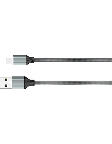 كابل للموبايل LS441 للشحن السريع 2.4 امبير، كابل USB من النوع سي من لدنيو- 1 م، لون رمادي