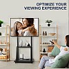Maiproo Rolling TV Stand for 32-75 Inch, Heavy-Duty Mobile TV Cart with Wheels, Lockable, Height Adjustable, Holds up to 100lbs, Black