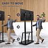 Maiproo Rolling TV Stand for 32-75 Inch, Heavy-Duty Mobile TV Cart with Wheels, Lockable, Height Adjustable, Holds up to 100lbs, Black