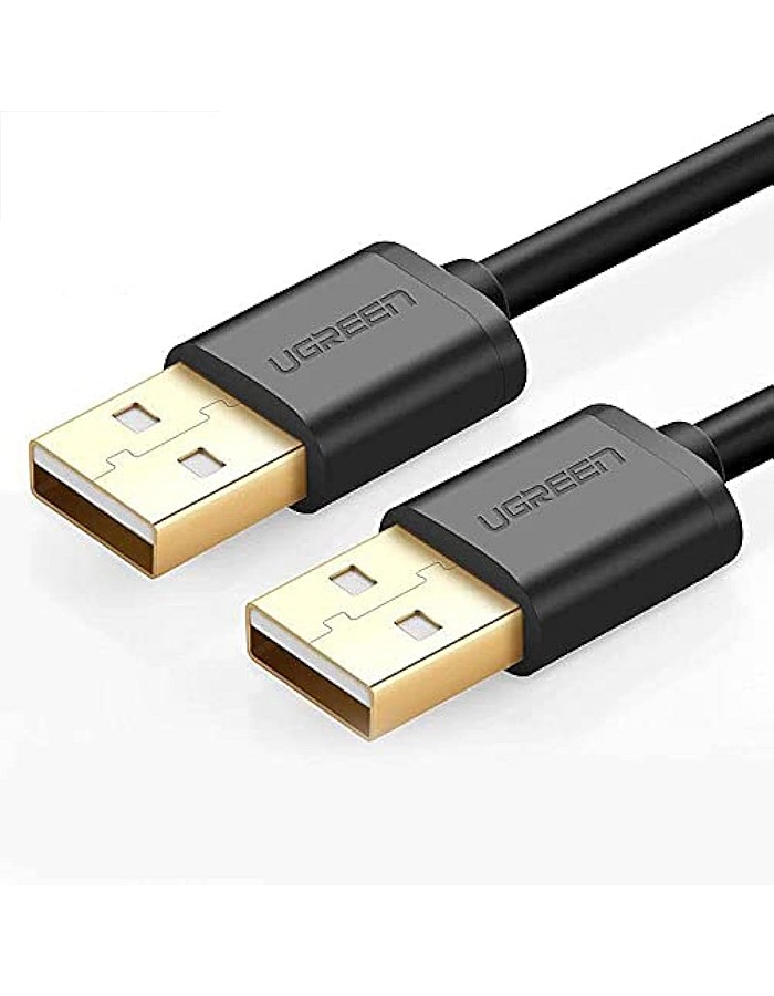 UGREEN USB 2.0 A Male Nickel-Plated Data Charger Cable with 480Mbps Transfer Speed, 1M - Black
