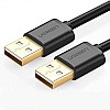 UGREEN USB 2.0 A Male Nickel-Plated Data Charger Cable with 480Mbps Transfer Speed, 1M - Black