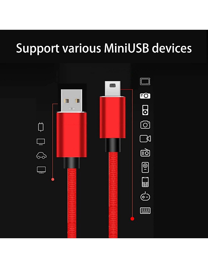 USB Cable A-Male to Mini-B Cord USB 2.0 Charger Cable for Digital Camera MP3 Player Receiver USB to USB Cable Cell Phone Accessories
