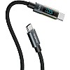 كابل شحن سريع USB-C إلى USB-C بقدرة 100 وات و5 أمبير ومزامنة بيانات عالية السرعة للأجهزة بمنافذ USB-C OCD-175CC، كابل شحن من اورايمو، بطول 1.2 م ولون أسود