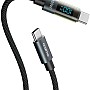 oraimo OCD-175CC USB-C to USB-C Fast Charging Cable 100W 5A Charging & High-Speed Data Sync For USB-C Devices, Length 1.2M Nylon Braided Cable - Black