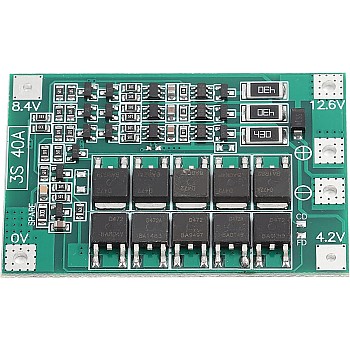 3S 12V 40A, PCB BMS Lithium Battery Protection Board with Balanced Charge for Electric Vehicle/Electric Vehicle/Motorcycle/Lithium Ion Battery Module 18650