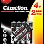 Camelion Black Extra Power R03 AAA Zinc-Carbon Batteries – Super Heavy Duty, Pack of 4+2 Free