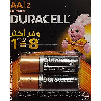 DURACELL AA Alkaline Battery, 2 Pieces