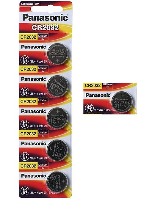 باناسونيك بطارية ليثيوم CR2032 cr-2032 بجهد 3 فولت (عبوة من 6 بطاريات)