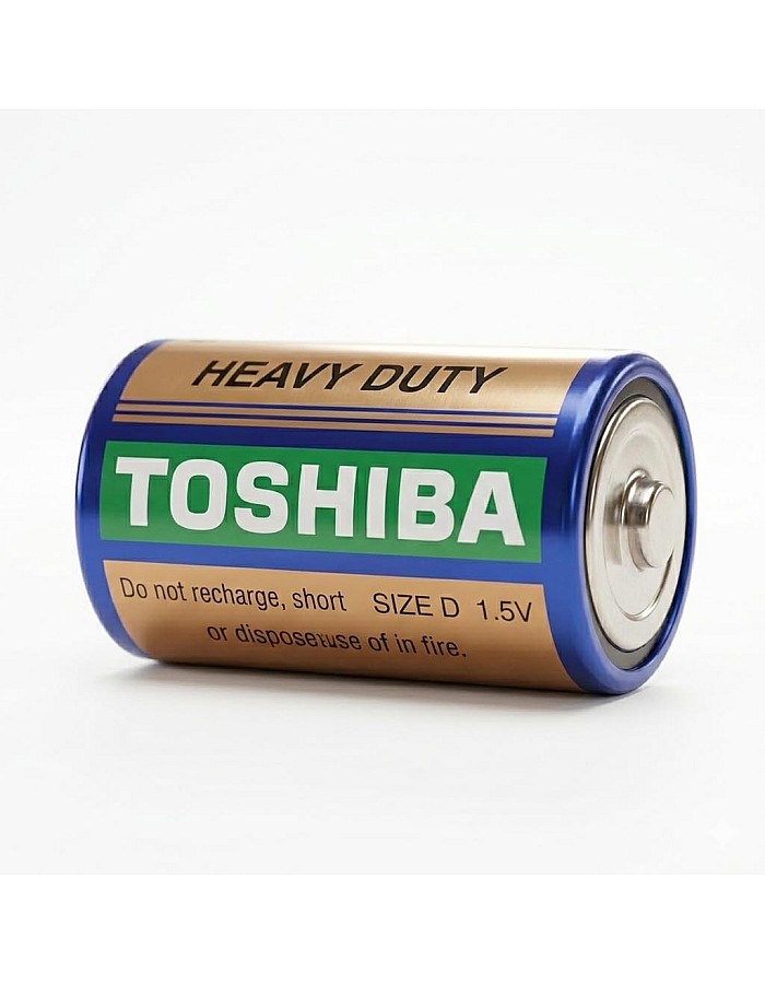 Toshiba R20KG-SL(B) SP2TCX Heavy Duty Carbon Zinc Batteries, 1.5V, 2 Pack