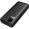 باور بانك من ماتريكس 20000 مللي امبير بمنفذ USB تايب-C و USB مع شحن سريع و شاشة رقمية لهاتف ذكي و جهاز لوحي 4 منافذ أسود