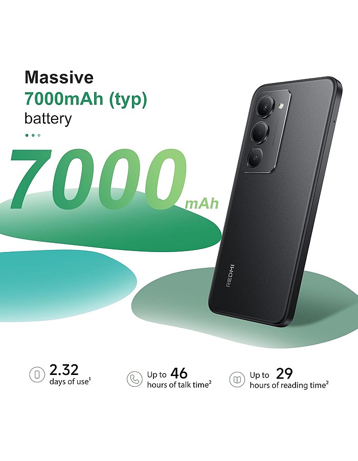 موبايل شاومي ريدمي 15-شبكة الجيل الرابع 4G شاشة 6.9 بوصة 120 هرتز وكاميرا مزدوجة 50MP بطارية 7000 مللي امبير/ساعة معالج سناب دراجون 685 وذاكرة 8 جيجا