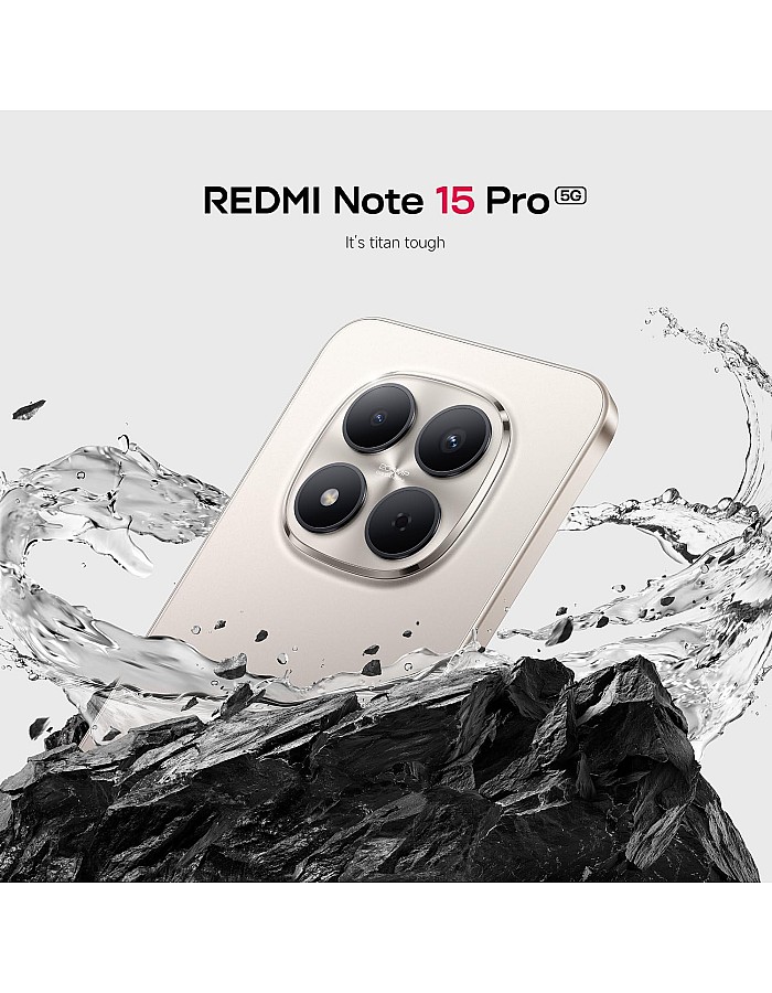 XIAOMI Redmi Note 15 Pro 5G Smartphone (12+256 GB) – 6580 mAh battery, IP66/IP68 dust and water protection, New 200 MP camera, 6.83" AMOLED display, Titanium,18 Months Local Warranty