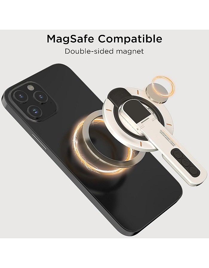 Double Magnetic Phone Holder, for MagSafe Phone Stand, Attach to Any Iron Surface, Compatible with iPhone 16/15/14/13/12 Pro Max Series & MagSafe Cases (Black)