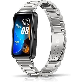 سوار معدني أنيق من الفولاذ المقاوم للصدأ من Next Store – متوافق مع هواوي باند 8 /هونر باند 8 حزام قابل للتعديل بتصميم عصري للساعة الذكية