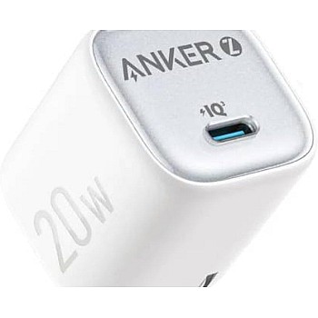 Anker A2699 ZOLO 20W GaN Single-Port Fast Charger compatible with Apple iPhone 12, iPhone 13, iPhone X, Samsung Galaxy S20 and newer, Samsung Galaxy S21 - Blue