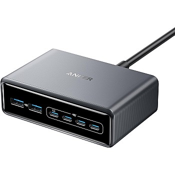 Anker Prime Charger (200W, 6 Ports, GaN) [PSE Technology Standards Compliant/USB PD Compatible] MacBook, USB PD Compatible, Windows PC, iPad, iPhone, Galaxy, Android, Smartphone, Laptop, Various