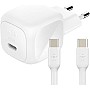 Belkin Compact Wall Charger 45W + USB-C to USB-C Cable, Quick Charge for Apple iPhone 16, 15, 14, Plus, Pro, Pro Max, Samsung Galaxy S25 Series, S24, Pixel 9, iPad, AirPods and Much More, White