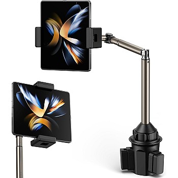 JSAUX Cup Holder Universal Mount for Phones & Tablets, Cup Holder Phone Mount with FlexMount for Car Truck Tablet Cradle Compatible with iPad Pro/Air/Mini, Samsung Galaxy Tab, iPhone, Google Pixel