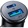 Joyroom JR-CCN05 30W Mini Metal Car Charger – USB-C PD + USB-A Quick Charging, Fast Charge Support (PD3.0/PPS/QC3.0), Compact Design – Black | 12-Month Warranty