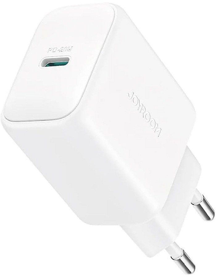 Joyroom JR‑TCF20 20W USB‑C PD Fast Wall Charger Adapter – USB‑C Power Delivery & Quick Charge 3.0, Compact Safe Charging with Low Heat, White | 12‑Month Warranty