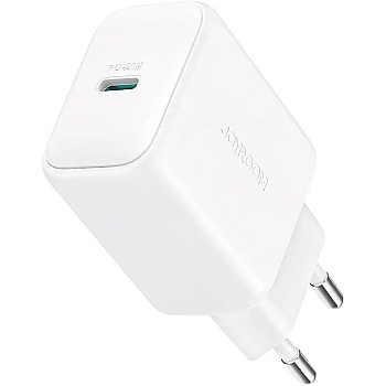 Joyroom JR‑TCF20 20W USB‑C PD Fast Wall Charger Adapter – USB‑C Power Delivery & Quick Charge 3.0, Compact Safe Charging with Low Heat, White | 12‑Month Warranty