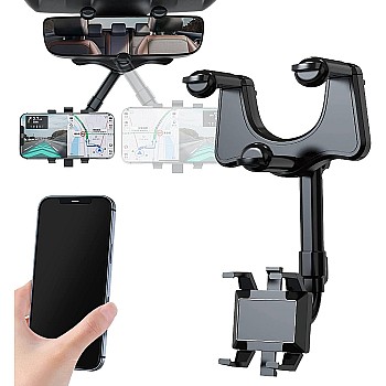 KaberMisr 2020 360° Rotating Smartphone Holder, Adjustable Telescopic Phone Holder, Car Rearview Mirror Mount Bracket, Car Rearview Mirror Mount Bracket (id:4777)