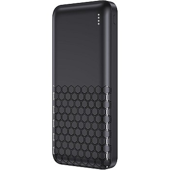 Matrix MK10 Power Bank, 10000mAh Li-Ion Polymer Battery, 12W Fast Charger, Slim Design, LED Indicator, Black