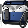 Olytop for Airpods Pro 2/1 Case Cover 2019/2022/2023, [Secure Lock] Armor Case for Apple Airpod Pros 2nd/1st Generation- Rugged Cool Protective Cover Men Shockproof Skin with Carabiner - Black/Blue