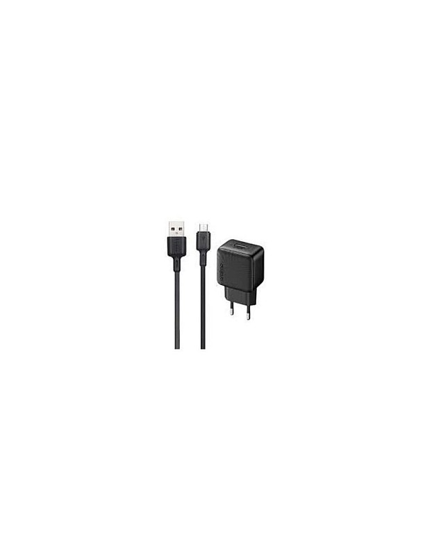 Oraimo OCW-1111EM Fast Charging Wall Charger With Micro Cable – Compact 2A USB Power Adapter, Universal Compatibility, Stable & Safe Charging for Smartphones, Tablets & More – Black