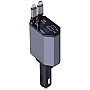 Retractable Car Charger 4 in 1 100W Max USB C PD33W&QC3.0 Dual Cables 80cm Magic Cable & Instant Bounce, Car Charger Adapter for iPhone 16 15 Pro Max, iPad, Galaxy S23