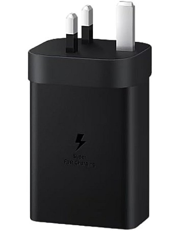 Samsung 65W PD Power Adapter Trio 2 x USB C & 1 x USB A Black UK Plug - EP-T6530NBEGGB