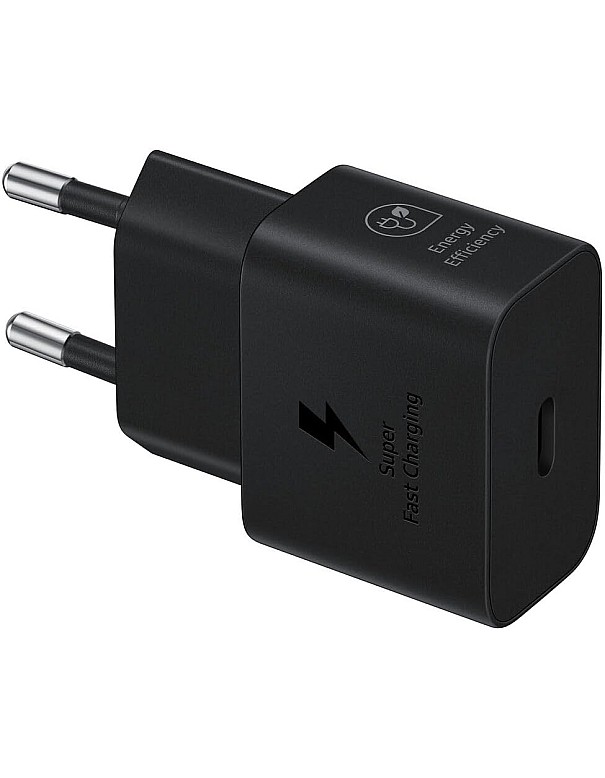 محول شاحن سريع وموفر للطاقة، USB نوع سي بقوة 25 واط من سامسونج، أسود، EP-T2510N