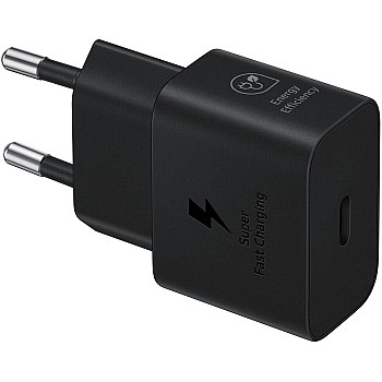 محول شاحن سريع وموفر للطاقة، USB نوع سي بقوة 25 واط من سامسونج، أسود، EP-T2510N
