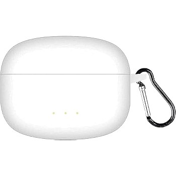 Silicone Case Compatible with Oraimo Freebuds 3C Portable Protective Case Cover With Hook (White)