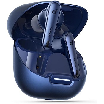Soundcore Liberty 4 NC Earbuds, 98.5 Percent Noise Reduction, Adaptive Cancelling To Ears And Environment, Hi-Res Sound, 50H Battery, Wireless Charging, Bluetooth 5.3 Navy Blue -18 Months Warranty