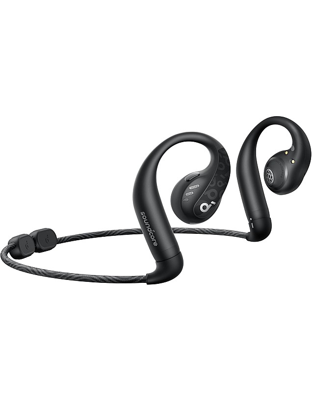 Soundcore by Anker AeroFit Pro Open-Ear Headphones, Ultra Comfort, Secure Fit, Ergonomic Design, Rich Sound with LDAC, Bluetooth 5.3, IPX5 Water-Resistant, 46H Playtime, Black, 18 Months Warranty