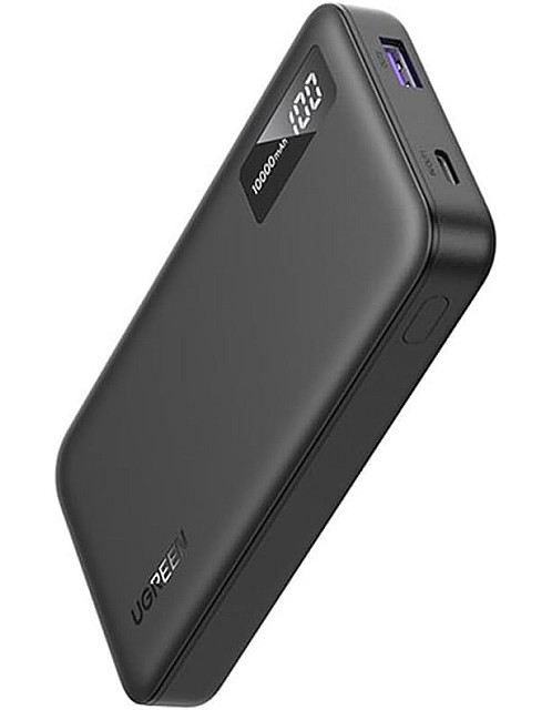 شاحن باور بانك 10000 مللي أمبير في الساعة 22.5 وات من يوجرين، شاحن باور بانك محمول USB A وUSB C، يدعم الشحن السريع وتوصيل الطاقة 3.0، شاشة رقمية، متو
