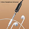 USB C to 3.5mm Jack Adapter, Type C to 3.5mm Headphone Aux Audio Adapter Earphone Adapter Compatible with Samsung Galaxy S22 S21 S20 Note20 A73 A53, Huawei, Google Pixel and More, Black